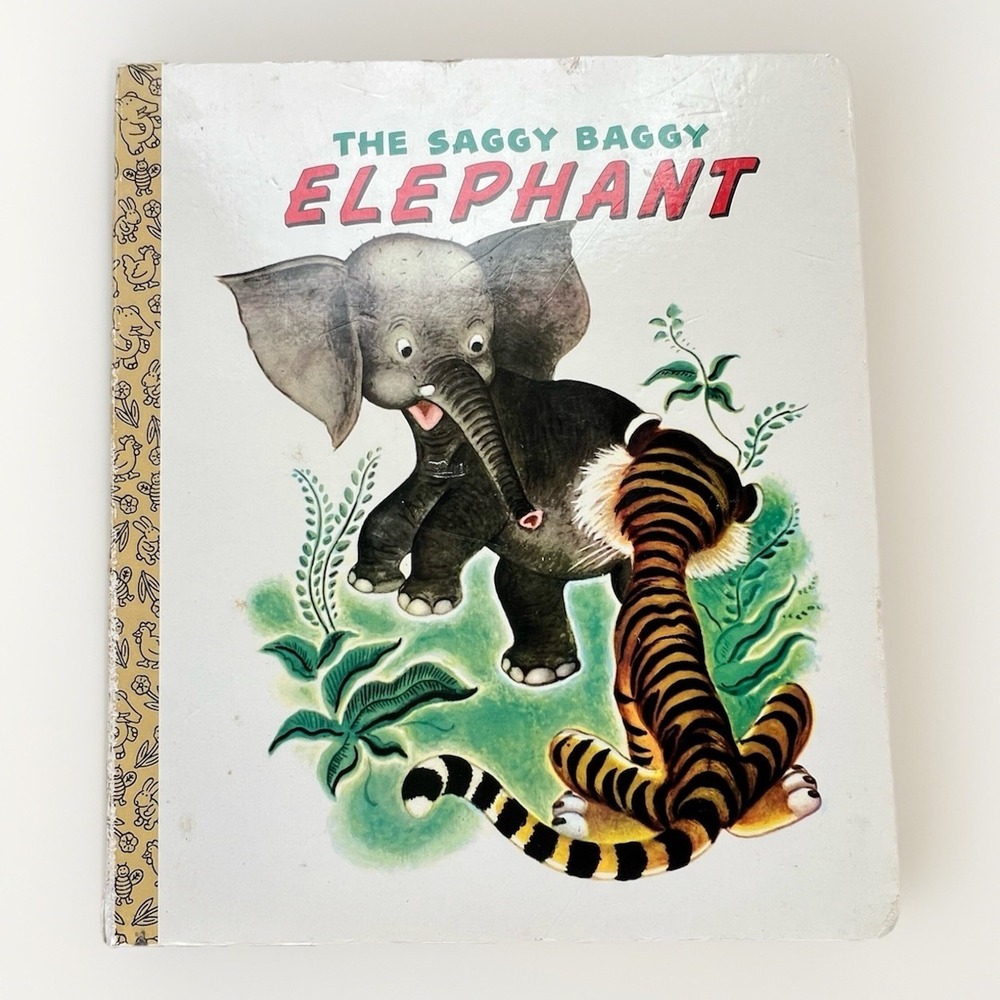 Childrens Book Saggy Baggy Elephant Kathryn Jackson 1975 Hardcover Little Golden